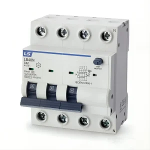 LB40N-3P+N C32 RCBO Residual Current Circuit Breaker With Overcurrent Protection 30mA C Curve