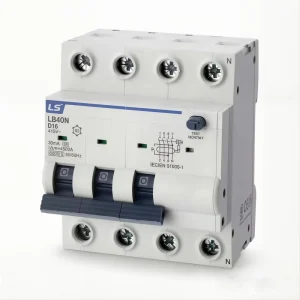 LB40N-3PN D16 RCBO Residual Current Circuit Breaker With Overcurrent Protection 30mA D Curve CE KC