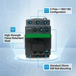 LC1 D CJX2 3 Phase 9A 12A 18A 25A 32A 40A 50A 65A 80A 95A 115A 150A 50/60Hz CE ISO9001 Certified Magnetic AC Contactor 9 95A 24V