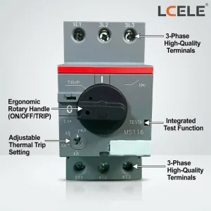 LCELE MS116 3 Pole 4.5kA WiFi Residual Current Circuit Breaker with Copper Components for Industrial Household Use CE for