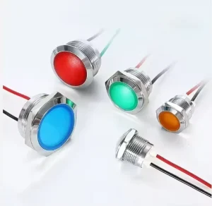 LED Ball Flat Metal Indicator Light 8/10/12/16/19/22MM Dual Color Three Color Waterproof Signal Light