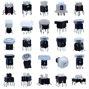 LED Illuminated Brass Stainless Steel Tactile Push Button Switch with RGB Micro DIP Design 12V Mini Switch for Consoles