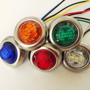 LED Indicators 12V 24V Round Trailer Side Marker Light Yellow White Red Turn Signal Lamp for Trucks Clearance Lights