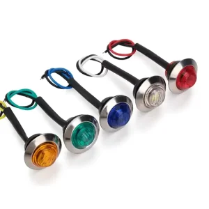 LED Indicators 12V 24V Round Trailer Side Marker Light Yellow White Red Turn Signal Lamp for Trucks Clearance Lights