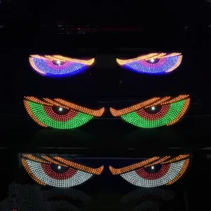 LED Matrix Pixel Panel Display Screen Flexible RGB USB Car Windshield Devil Eyes Lights for Car Truck Off road SUV