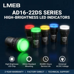 LED Power Indicator Light AD16 22DS Signal Light Waterproof 220V 380V 24V 12V Red Green White 22MM Product Type