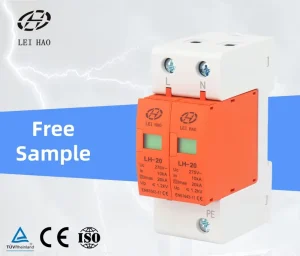 LEIHAO CE Certified Industrial SPD Surge Protector DC T1 T2 20KA 275V AC Lightning Protection Devices for Solar Energy Systems