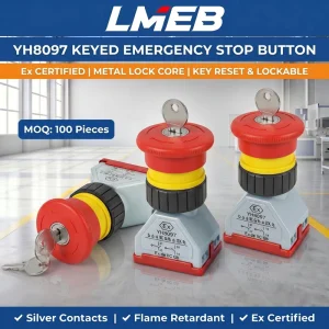 LMEB Self-Restoring Slot Explosion-Proof Aluminum 16mm 250V Push Button Switches