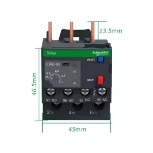 LRD Series Three Pole Thermal Overload Relay 05C0.63 1A Overload and Phase Failure protection Flame Retardant Shell