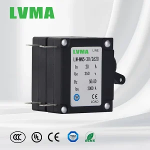 LVMA Miniature Circuit Breaker Plug in MCB 1P 2P 3P 1-50A AC 250V DC 80V Copper 10kA Breaking Capacity CE Certified