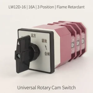 LW12 16 Universal Rotary Cam Switch 3 Position Selector Switch for Remote