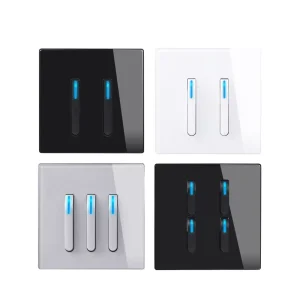 LangYeao Home Lighting Electrical 16A Touch Panel Retro Luxury Piano Key Wall Toggle Switch UK 1 2 Way
