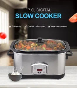 Large Capacity 7L Digital Hotel Programmable Dishwasher-Safe Crock Multifunction Smart Slow Cooker