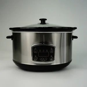 Large Electric Household Crock Pot Slow Cooker Olla Arrocera Ceramic Inner Pot Stainless Steel Outer Pot Tempered Glass Lid 2.5L