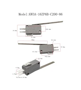 Long Arm Momentary Micro Switch with R Terminal 16 250V