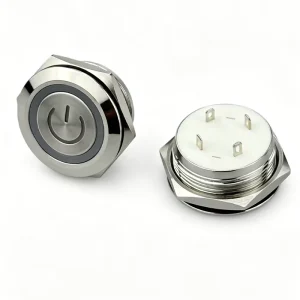 Long Life Span Short Mini Travel 16mm RGB LED 1NO Switch Push Button Momentary 6V Stainless Steel IP65 Push Button Switch