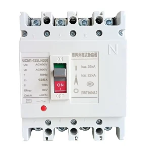 Low Voltage 4P AC 125A Moulded Case Circuit Breaker (MCCB) Thermal Magnetic Trip Unit Flame Retardant Resin Long Life 22kA