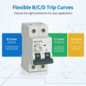 Low Voltage Miniature Circuit Breaker 4.5kA Miniature Electronic Circuit Breaker 400V AC Miniature Circuit Breaker