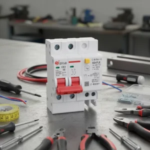 Low Voltage Miniature Residual Current Circuit Breaker 2P Rail Mounted Copper Industrial Use MCB