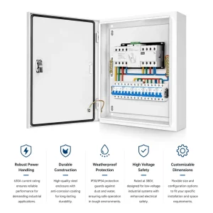 Low Voltage Switchgear 12A 400A IP30 ATS Circuit Breaker Boxes Control Panels Energy Saving Timers Distribution Boxes for