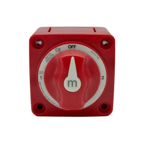 M-Series 6008 DC 32V Mini Selector 3 Position Red Battery Switch Rotary Switch with Knob for Marine RV Campervans