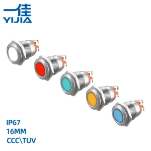 M16 LED Waterproof Indicator Screw Terminal 110V DC AC Light Illuminated Red Yellow Green Blue White for Boat Dashboards