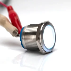 M22 Stainless Steel Full Illuminated LED Indicator Lamp 220V IP67 Rated 4 Pin Terminal Short Type 22mm Multi Color