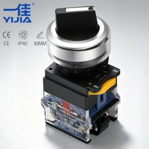 M30 Plastic Selector Switch Push Button Switch Three-position Left Self-locking and Right Resetting for Instrument