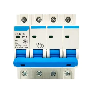 MCB B Curve 230V Rail Mounting LSIG Protection Model DZ47-63 CE IEC for Miniature Circuit Breaker 2P3P4P Switch Disconnectors