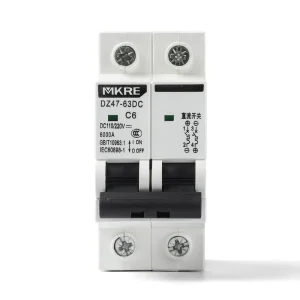 MCB DZ14-63 1A 2A 3A 4A 5A 6A 16A 32A 40A 63A Double Pole 2P 2 Pole DC Electrical Miniature Circuit Breakers