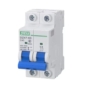 MCB DZ47 63 2 Pole 4P Miniature Circuit Breaker with Rail Mounting 6kA Breaking Capacity 230V 400V BCD Curve C B D