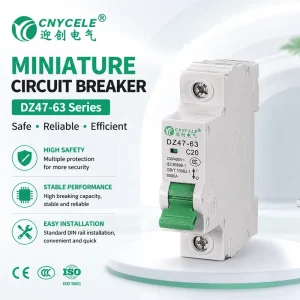 MCB Miniature Circuit Breaker 1P 2P 3P 4P 230/400V 6KA 6A-63A Electrical Safety Switch Circuit Protection