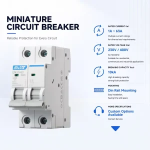 MCB Miniature Circuit Breaker 32A 40A 50A 63A 1P 2P 3P 4P EM10 63 10kA