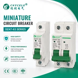 MCB Miniature Circuit Breaker 6KA 1P+N 230V AC C Curve Overload Short Circuit Protection