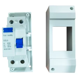 MCB Two Position 2P Empty Open Box Industrial Use 30mA Breaking Plastic 240V 50 60Hz AC Leakage Protection RCCB Circuit Breaker