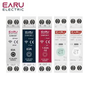 MCB WiFi Smart Circuit Breaker 1P+N 63A Time Relay Switch Energy Meter kWh Voltage Current Protector Remote Control