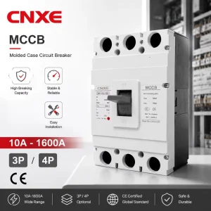 MCCB 3P 4P Molded Case Circuit Breaker 10A-1600A CE Certified Industrial Circuit Breaker