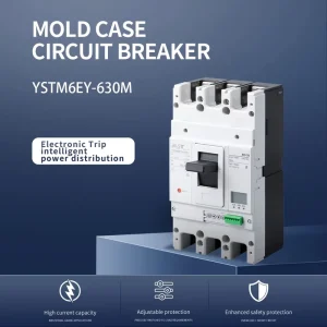MCCB Circuit Breaker 3P 630A 50kA Electronic Trip 400V 690V 50/60Hz Copper Plastic CE Industrial Grade YSTM6EY 630M