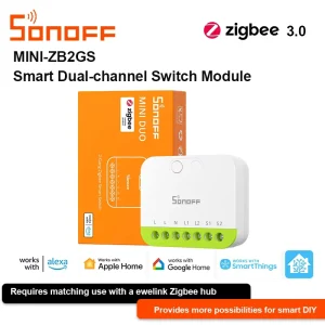 MINI ZB2GS Zigbee Smart Dual-channel Switch Module EWelink APP Remote Control Timer Voice Control Works With Alexa Google