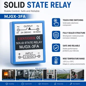 MJGX 3FA Mini PCB Solid State Relay DC to AC SSR 3A Input 3 32VDC Output 24 380VAC Small Soldering Type SSR Module