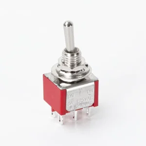 MTS-202-R 6A 125V Miniature Universal Metal Brass ON-ON DPDT Micro 6 Pin Mini Toggle Switch for Guitar