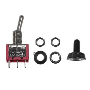MTS 203 Toggle Switch 3 Positions ON OFF ON Metal Rubber Caps Covers 250V 2A 125V 5A for Low Current Appliance