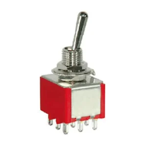 MTS 302 MTS 303 Mini Toggle Switch 3PDT 9Pin ON ON / ON OFF ON Panel Mount 1/4-40 Thread Small Lever Toggle Switch