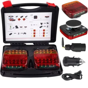 Magnet Wireless Trailer Tow Truck Tractor Boat Lorry Van Rear Light Tail Light Kit LED Signal Indicator Light Lamp Transmitter