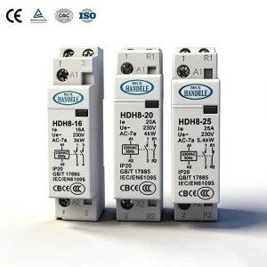 Magnetic DIN Rail AC Contactor Home Use Modular AC Contactor 220v 2-4p Contactor