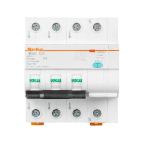 ManHua MK66L 4P C32A 30MA Type AC230V 50/60Hz Residual Current Circuit Breaker With Overcurrent Protection RCBO