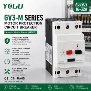 Manual Motor Starter GV2ME MPCB with Overload and Short Circuit Protection AC690V