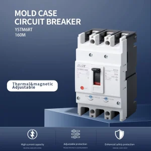 Mccb Safety Breaker YSTM6RT 160M 3P Moulded Case Circuit Breaker 20kA Breaking Capacity 690V 400V