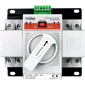 Mday LW2 100II Mini ATS Automatic Transfer Switch 2P 63A RS485 Communication <50ms Transfer Time AC 50 60Hz for Solar Generator