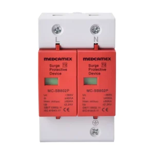 Medcamex MC-SB802P T2 80kA DIN Rail AC SPD Surge Protector for Solar Energy System CCTV Household Lightning Electronic Equipment